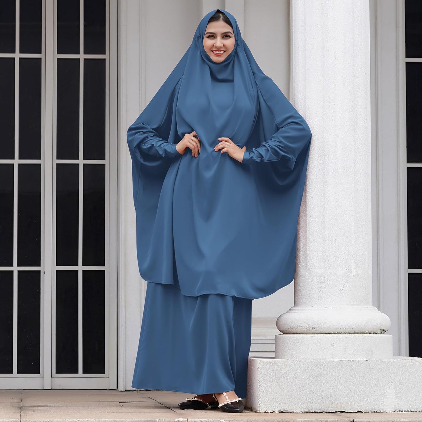 Muslim Women’s Hijab Prayer Dress – Modest Abaya Khimar Maxi Kaftan