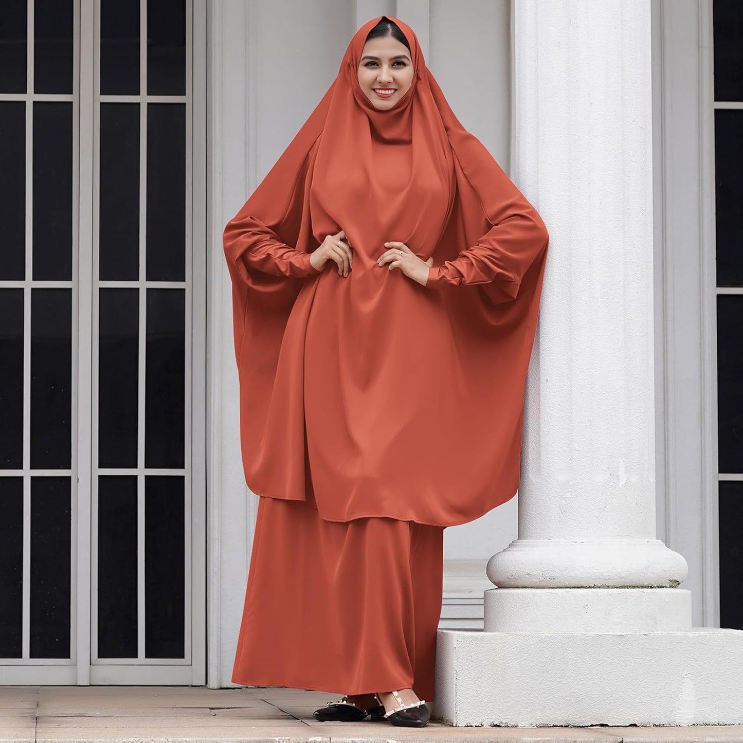 Muslim Women’s Hijab Prayer Dress – Modest Abaya Khimar Maxi Kaftan