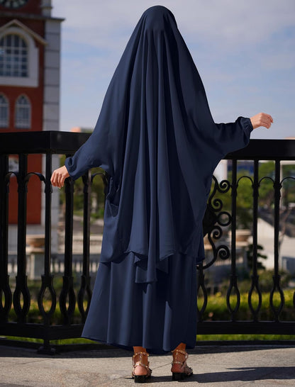 Muslim Women’s Hijab Prayer Dress – Modest Abaya Khimar Maxi Kaftan