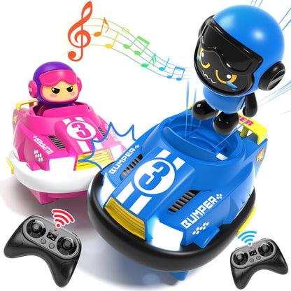 2-Pack Remote Control Bumper RC Cars for Kids