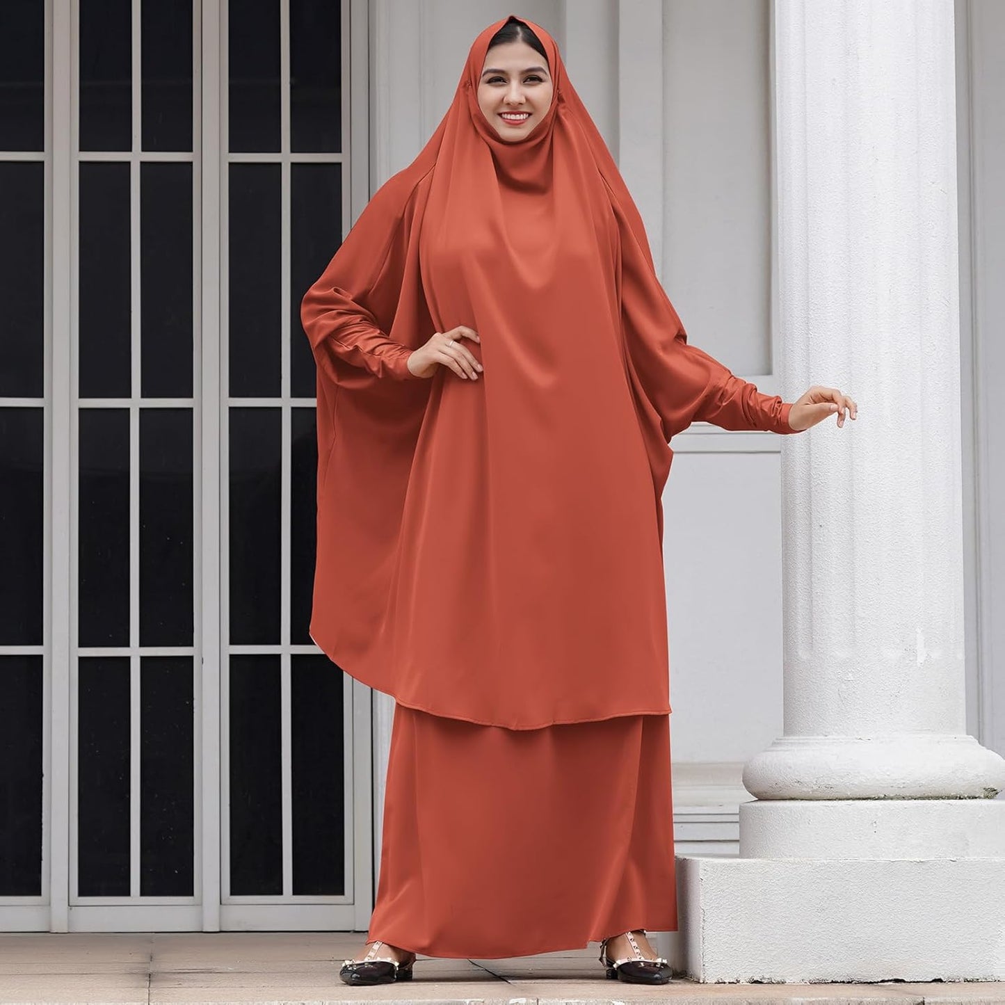 Muslim Women’s Hijab Prayer Dress – Modest Abaya Khimar Maxi Kaftan