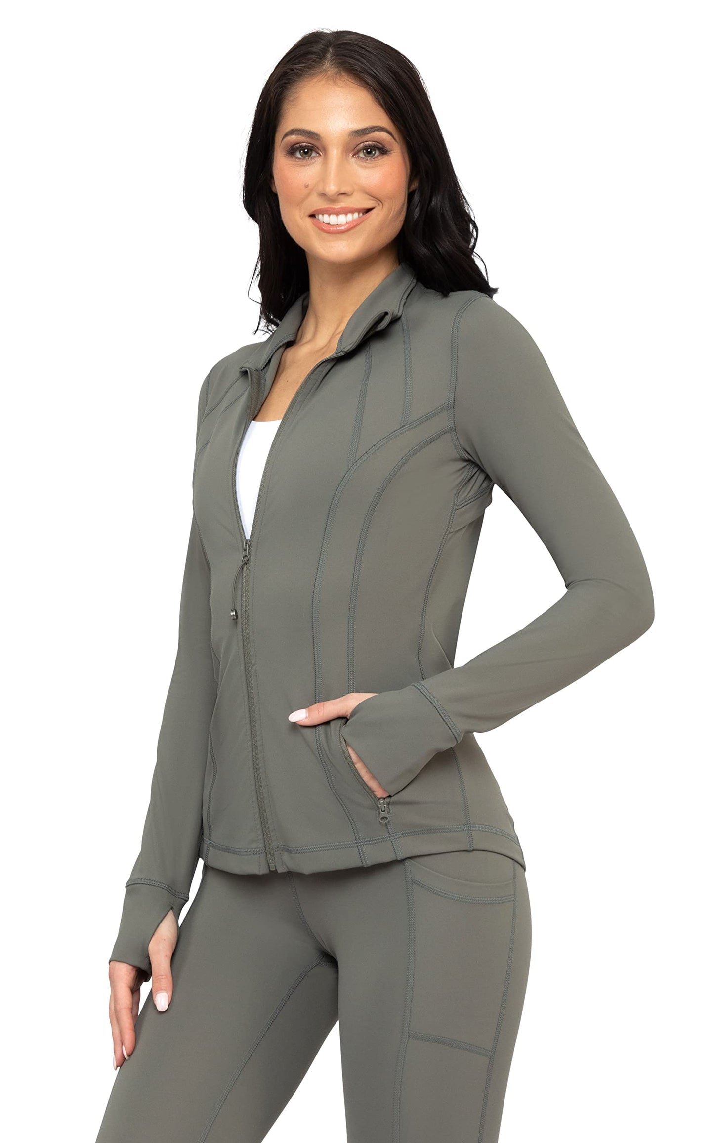 90 Degree By Reflex Women’s Lightweight, Full Zip Running Track Jacket