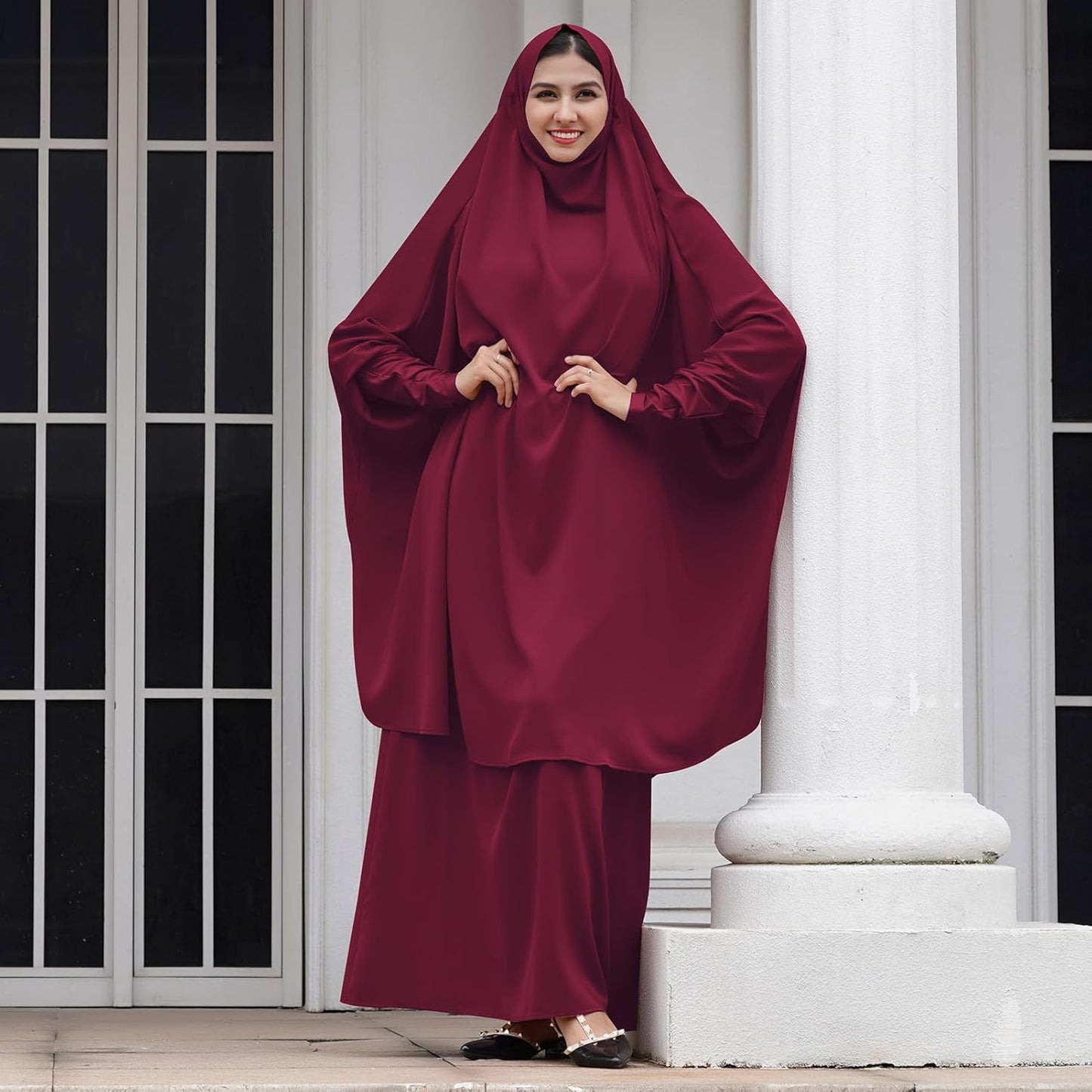 Muslim Women’s Hijab Prayer Dress – Modest Abaya Khimar Maxi Kaftan