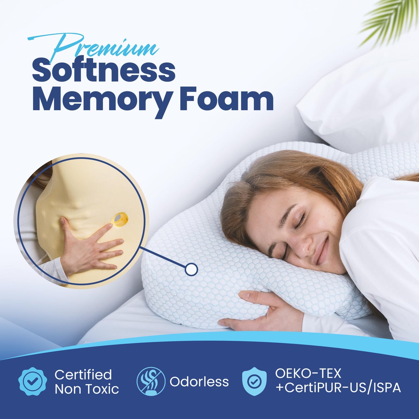 RestEzzy Luxury Orthopedic Memory Foam Pillow  For Neck Shoulder Pain