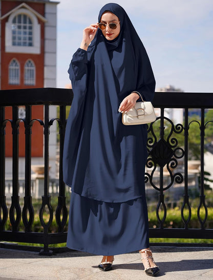 Muslim Women’s Hijab Prayer Dress – Modest Abaya Khimar Maxi Kaftan