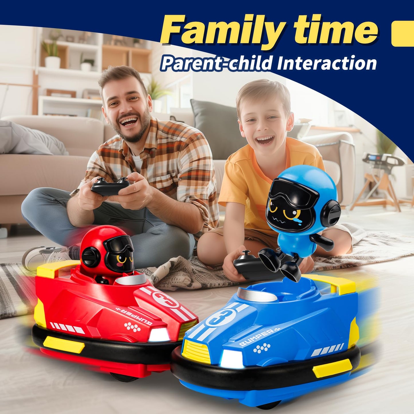 2-Pack Remote Control Bumper RC Cars for Kids