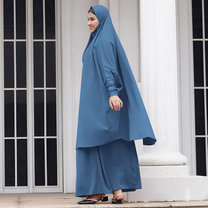Muslim Women’s Hijab Prayer Dress – Modest Abaya Khimar Maxi Kaftan
