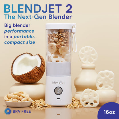 BlendJet 2 Portable Blender - USB-C Rechargeable 16oz Personal Blender