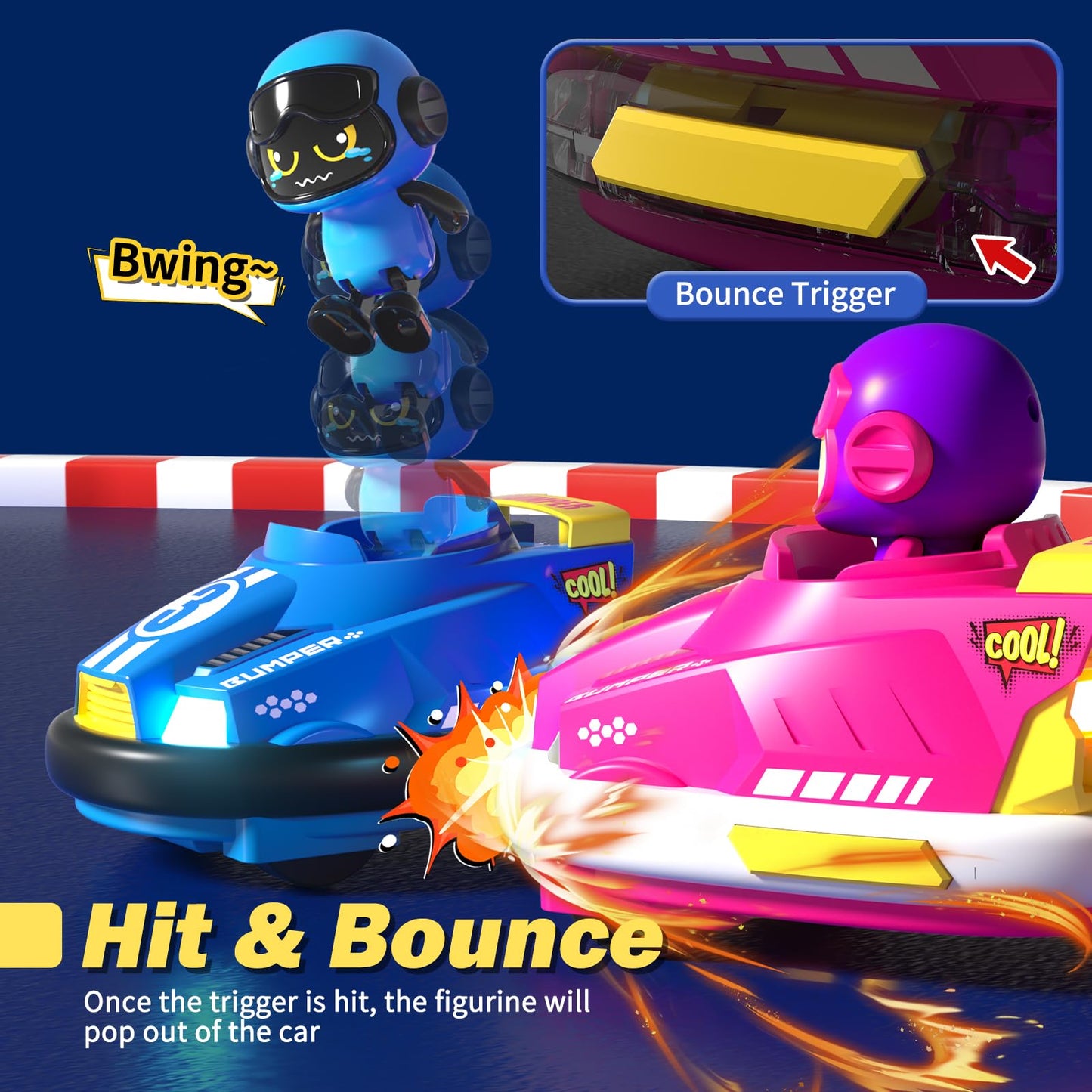 2-Pack Remote Control Bumper RC Cars for Kids