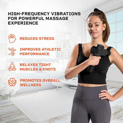 LifePro Deep Tissue Massage Gun – Muscle Massager with 8 Heads, 5 Speeds, Percussion Gun for Athletes