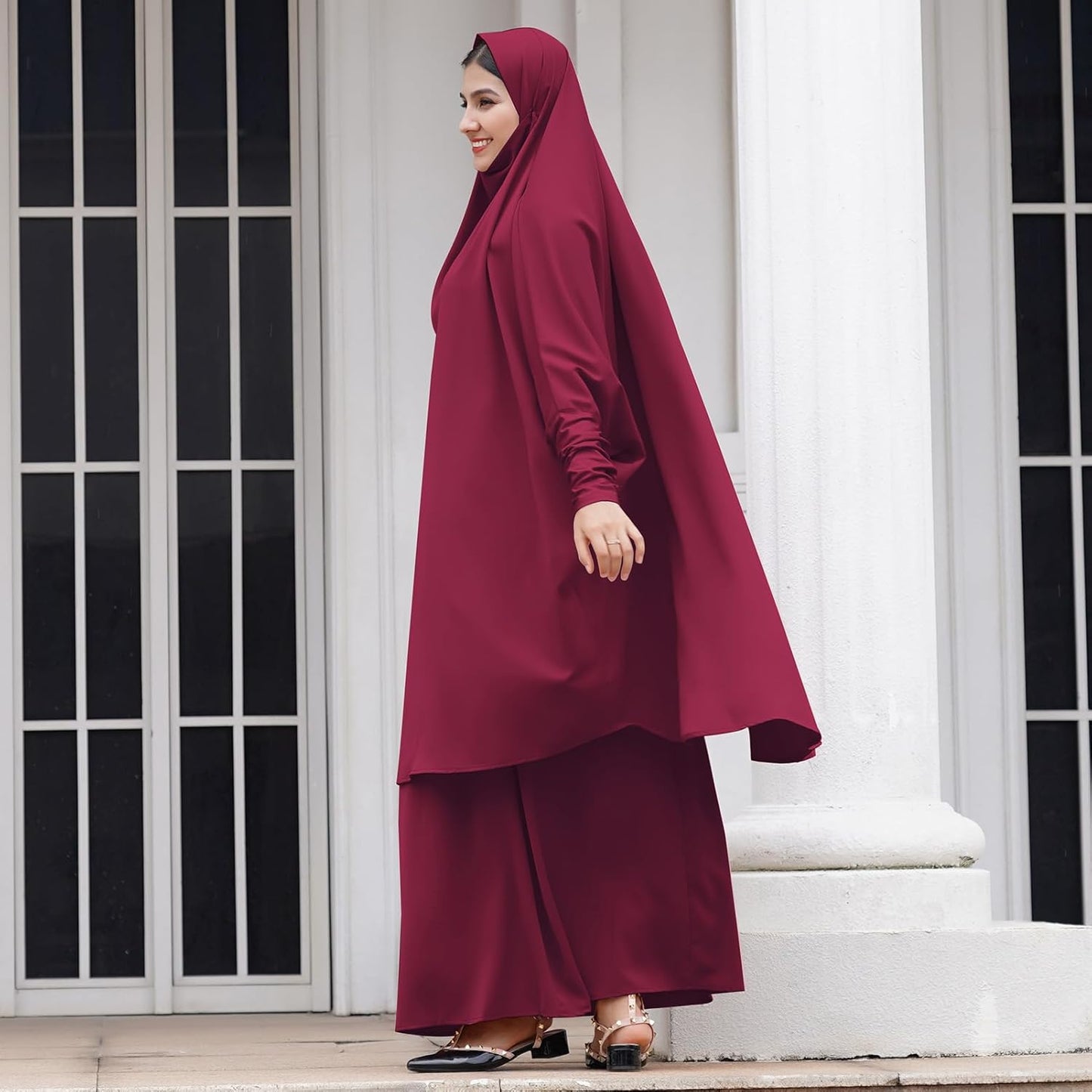 Muslim Women’s Hijab Prayer Dress – Modest Abaya Khimar Maxi Kaftan