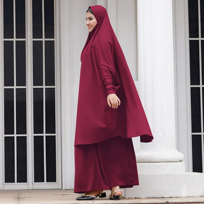 Muslim Women’s Hijab Prayer Dress – Modest Abaya Khimar Maxi Kaftan