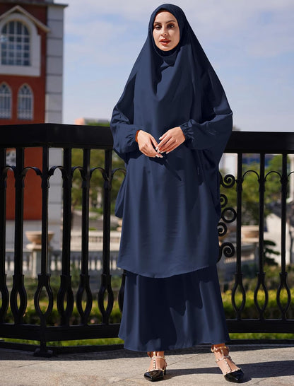 Muslim Women’s Hijab Prayer Dress – Modest Abaya Khimar Maxi Kaftan