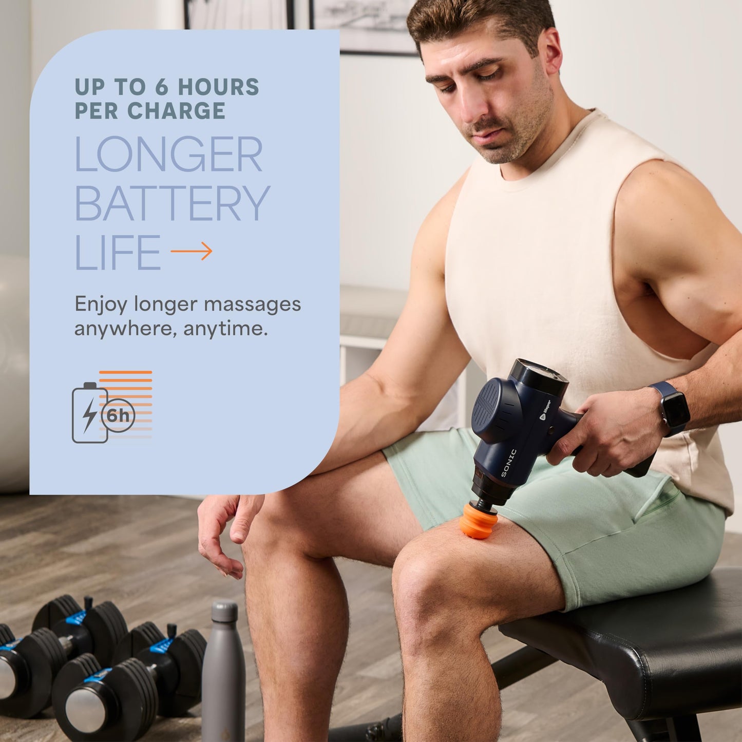 LifePro Deep Tissue Massage Gun – Muscle Massager with 8 Heads, 5 Speeds, Percussion Gun for Athletes