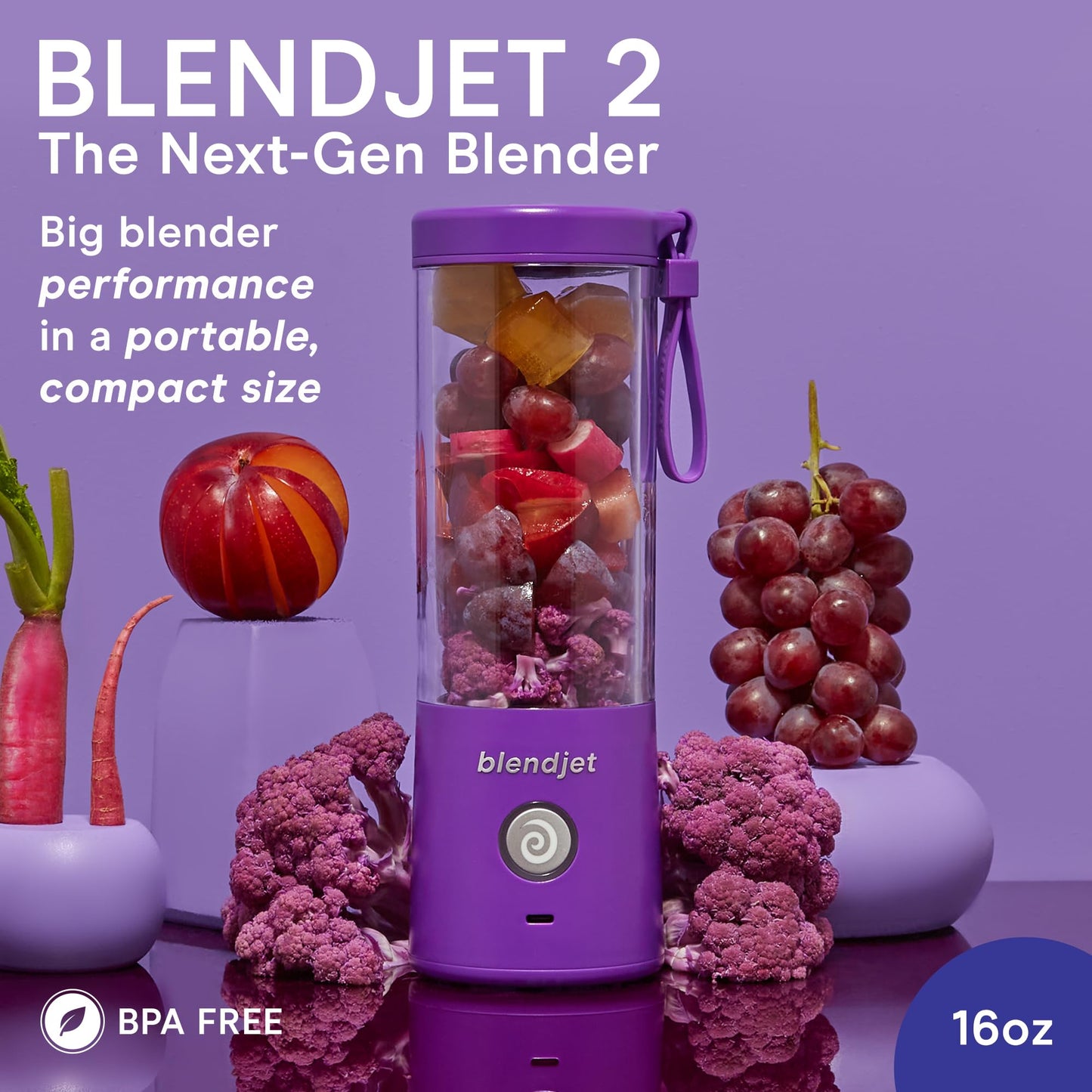 BlendJet 2 Portable Blender - USB-C Rechargeable 16oz Personal Blender