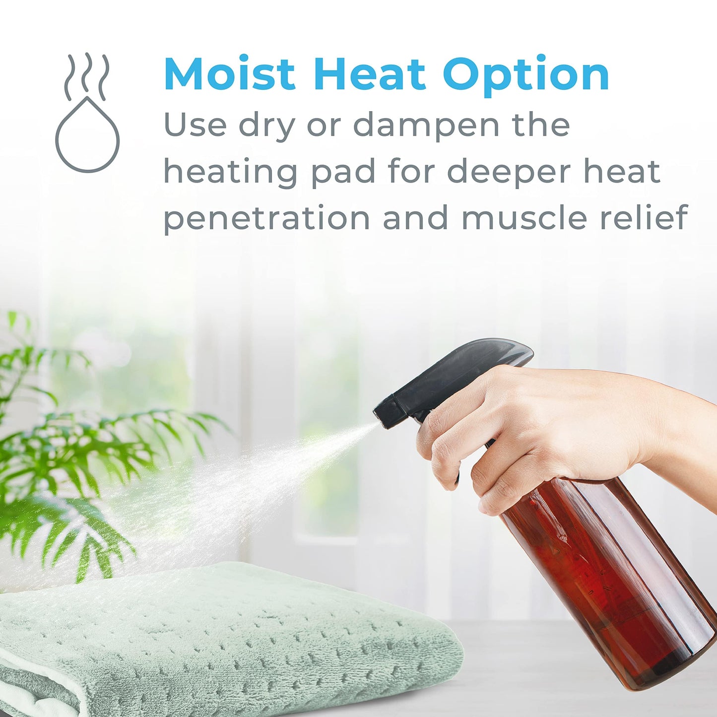 Pure Enrichment® PureRelief® XL Heating Pad - 12" x 24" Electric Heating Pad for Back Pain & Cramps, 6 Heat Settings, Soft Machine Wash Fabric, Auto-Off & Moist Heat (Charcoal Gray)