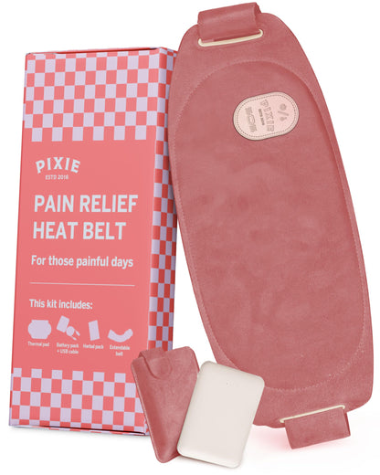 Pixie Period Heating Pad for Cramps - Thinnest Wearable Heating Pad for Feminine Care - Unnoticeable Under Clothes - Best Portable Heat Belt for Menstrual Pain Relief - FSA Eligible and HSA Eligible