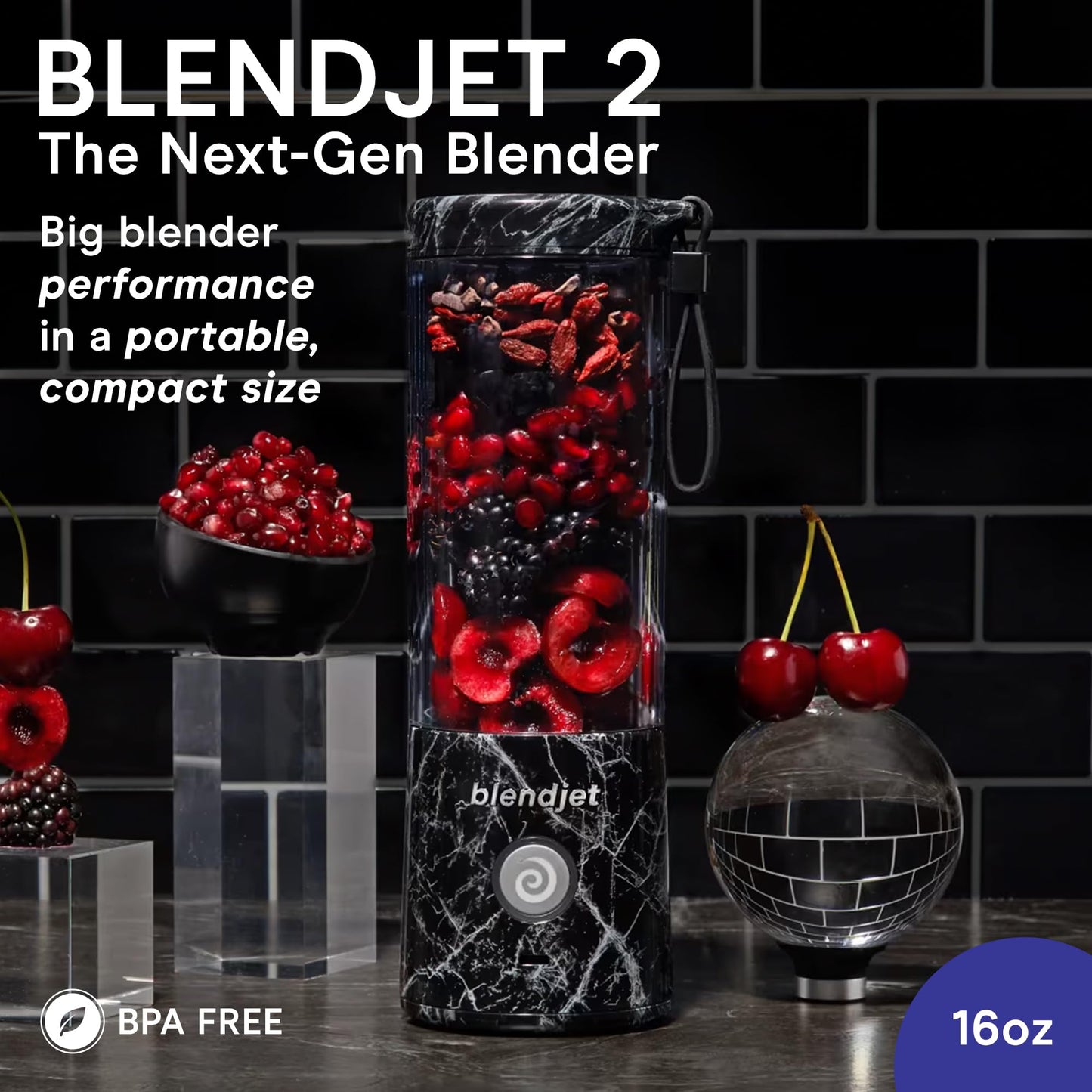 BlendJet 2 Portable Blender - USB-C Rechargeable 16oz Personal Blender