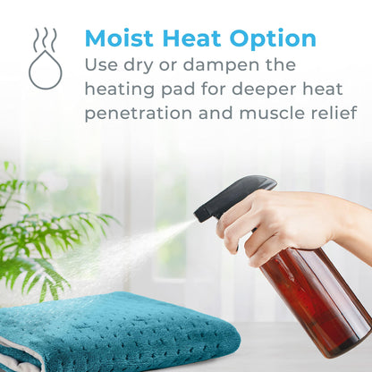 Pure Enrichment® PureRelief® XL Heating Pad - 12" x 24" Electric Heating Pad for Back Pain & Cramps, 6 Heat Settings, Soft Machine Wash Fabric, Auto-Off & Moist Heat (Charcoal Gray)