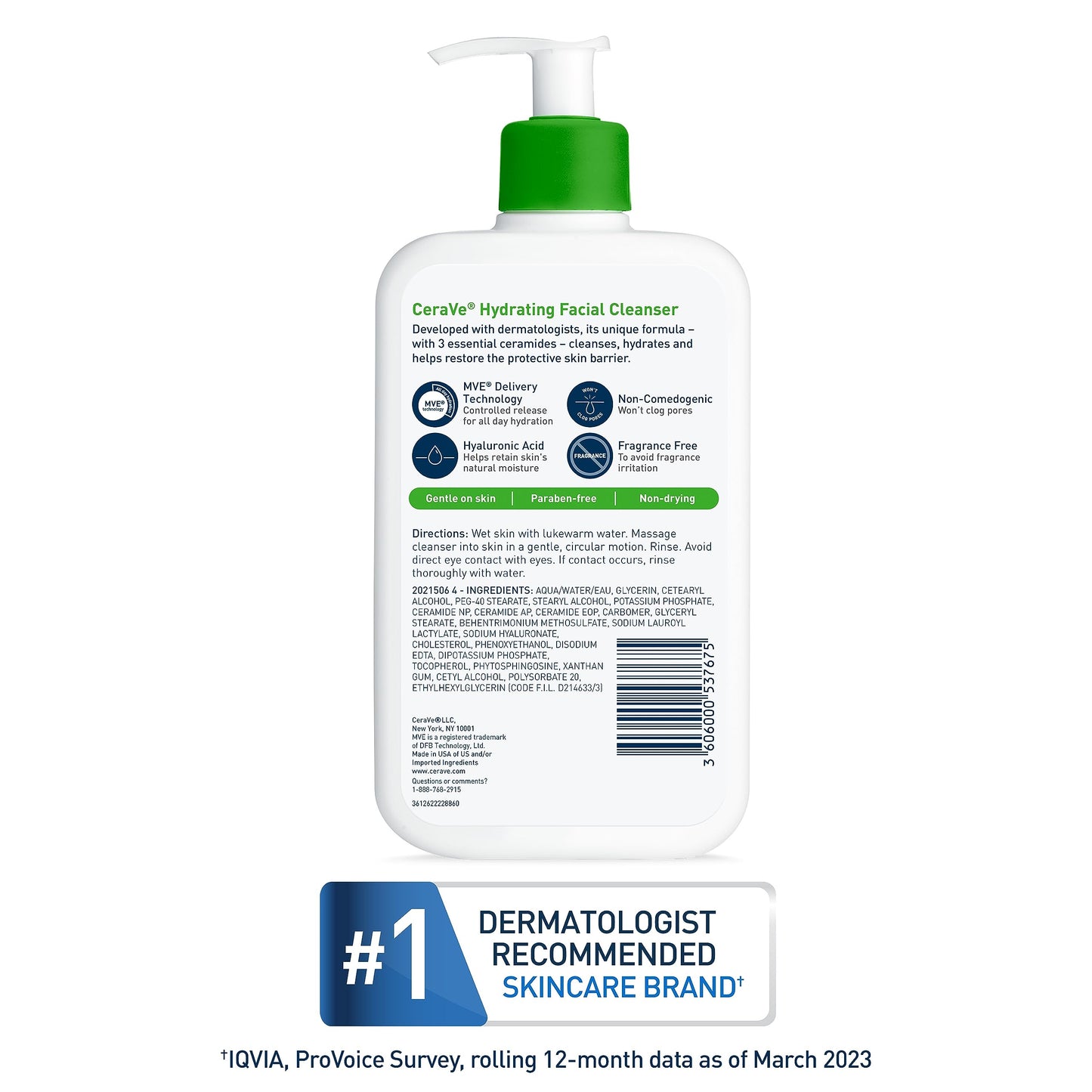 CeraVe Hydrating Facial Cleanser – Moisturizing Face Wash with Hyaluronic Acid, Ceramides & Glycerin for Dry Skin