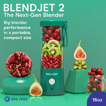 BlendJet 2 Portable Blender - USB-C Rechargeable 16oz Personal Blender