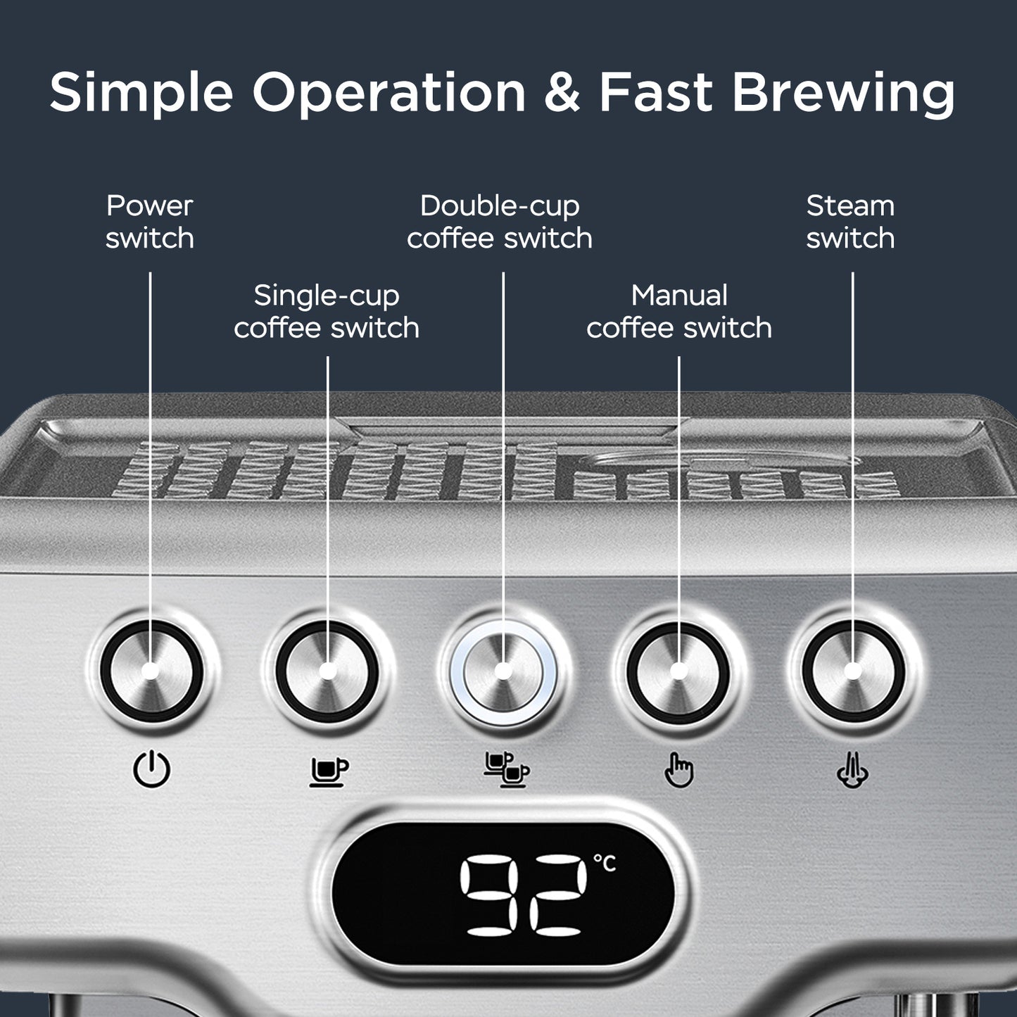 Geek Chef Espresso Machine – 20 Bar Home Coffee Maker with Milk Frother