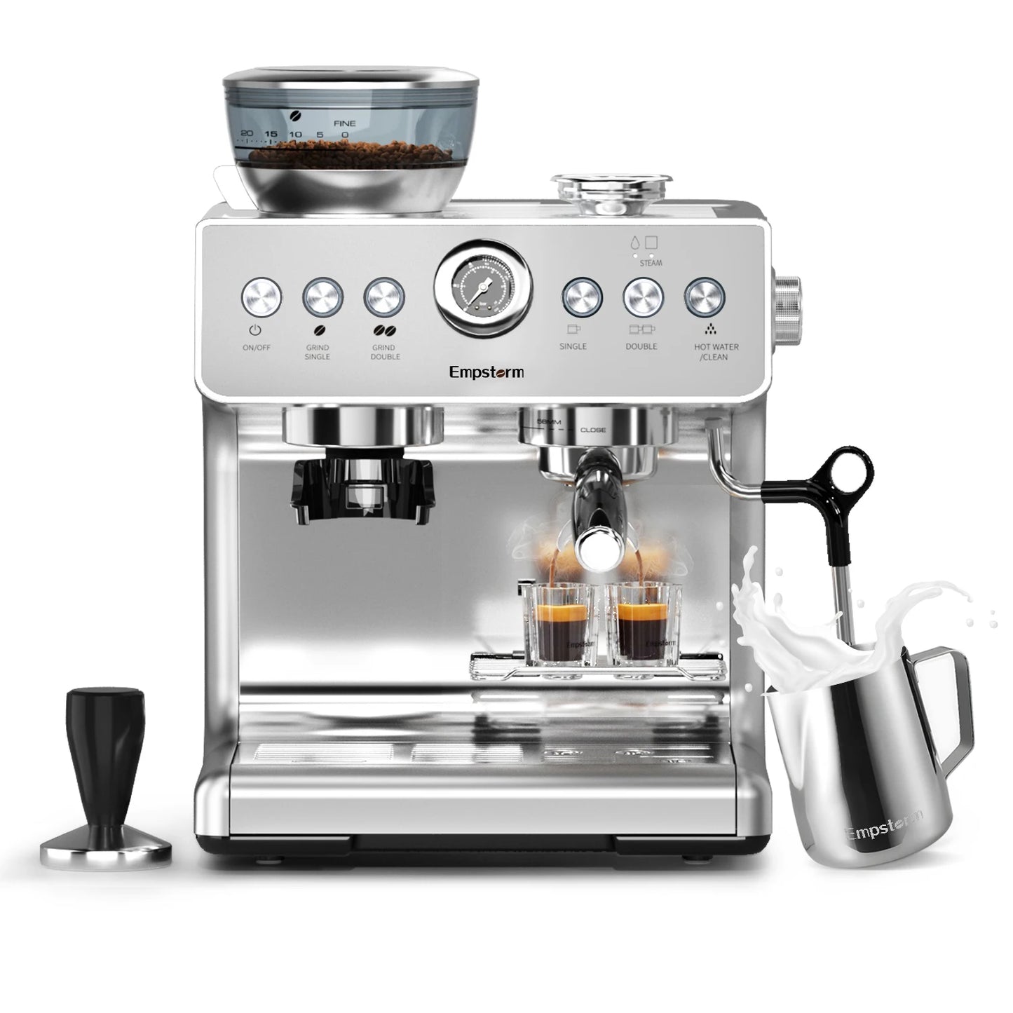 Empstorm Espresso Coffee Machine with Grinder – Barista-Quality Brewing for Coffee Lovers