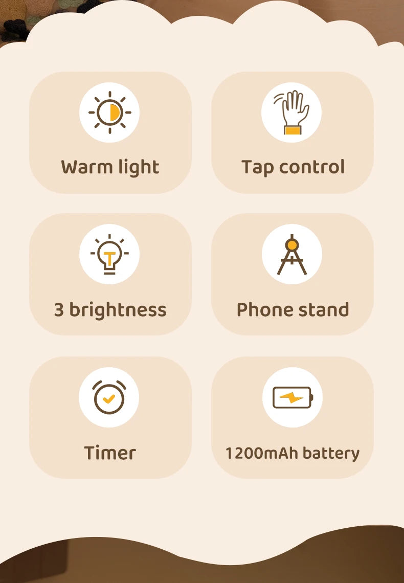 Cute Duck LED Night Light – USB Rechargeable Silicone Lamp