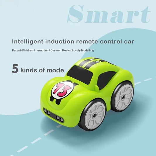 RC Intelligent Sensor Remote Control Cartoon Mini Electric Car Smart Music Lighting Children Toys Gift