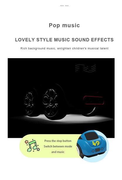 RC Intelligent Sensor Remote Control Cartoon Mini Electric Car Smart Music Lighting Children Toys Gift