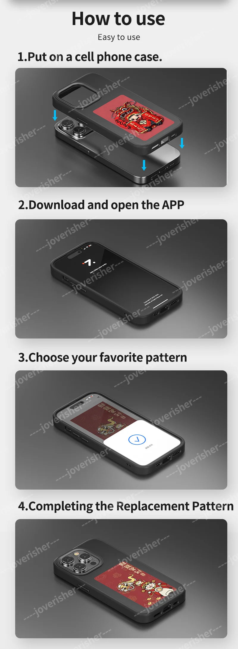NFC DIY Picture Ink Phone Case for iPhone 14–16 Pro Max – Cartoon Protective Cover, Battery-Free Customizable Case