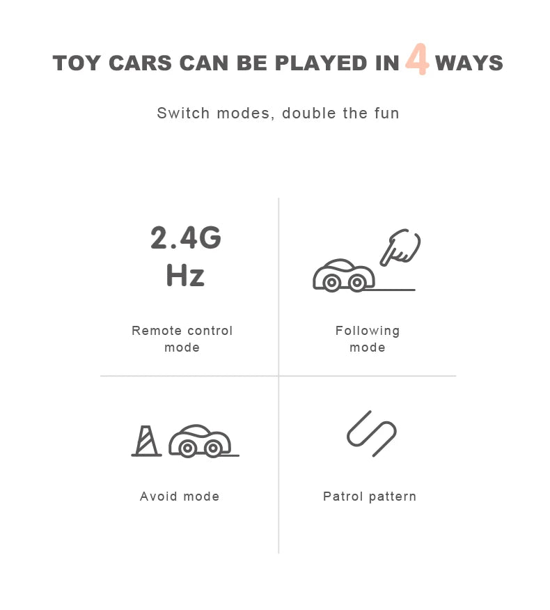 RC Intelligent Sensor Remote Control Cartoon Mini Electric Car Smart Music Lighting Children Toys Gift