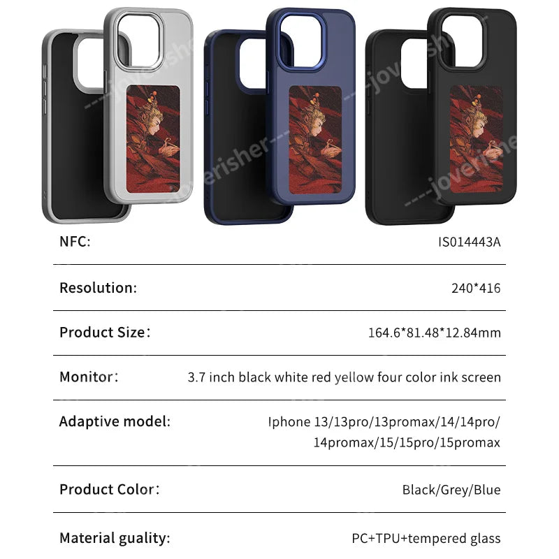 NFC DIY Picture Ink Phone Case for iPhone 14–16 Pro Max – Cartoon Protective Cover, Battery-Free Customizable Case