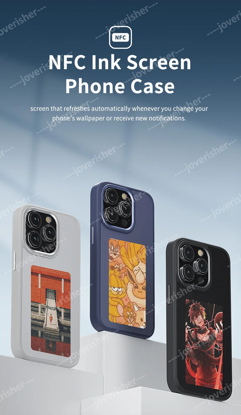 NFC DIY Picture Ink Phone Case for iPhone 14–16 Pro Max – Cartoon Protective Cover, Battery-Free Customizable Case