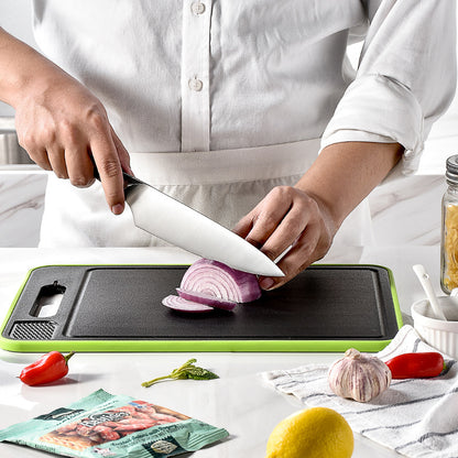 Double-Sided Cutting Board with Defrosting Function – Kitchen Chopping Board with Knife Sharpener