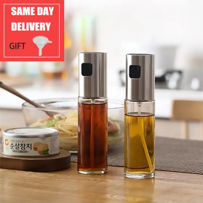 Kitchen Push-Type Olive Oil Sprayer & Leak-Proof BBQ Dispenser