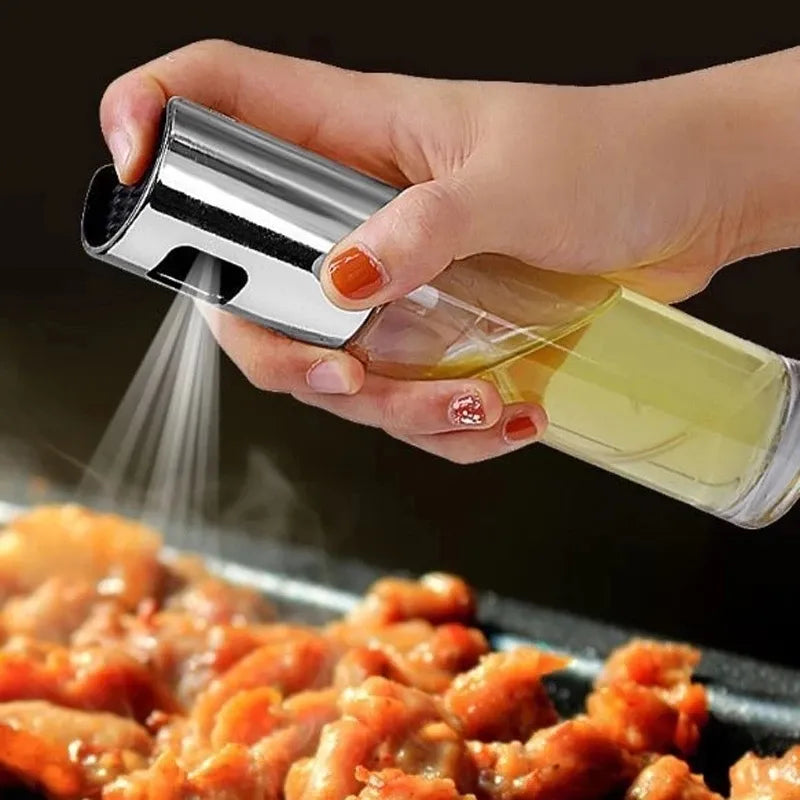Kitchen Push-Type Olive Oil Sprayer & Leak-Proof BBQ Dispenser