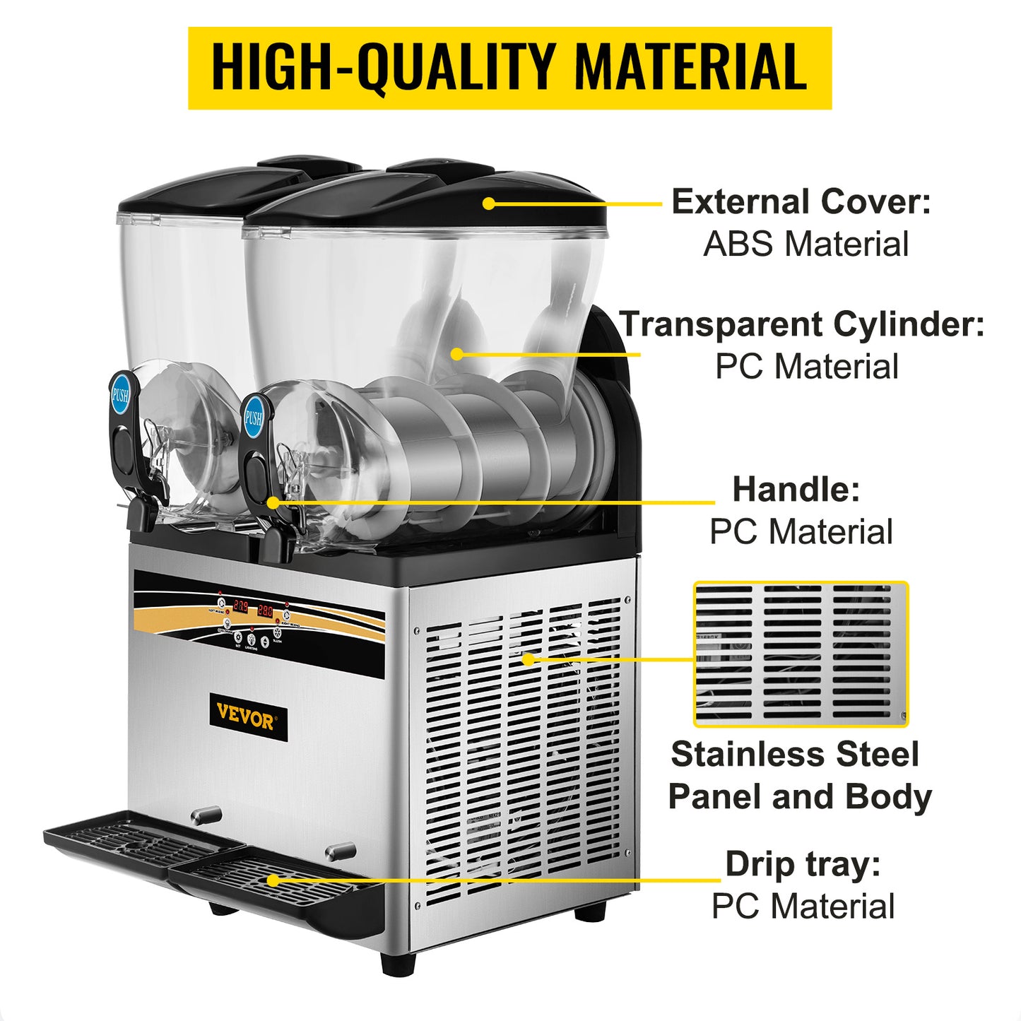 VEVOR 15L x2 Commercial Margarita & Slushy Machine – Smoothie & Slushie Maker for Cafes, Restaurants, Bars & Home